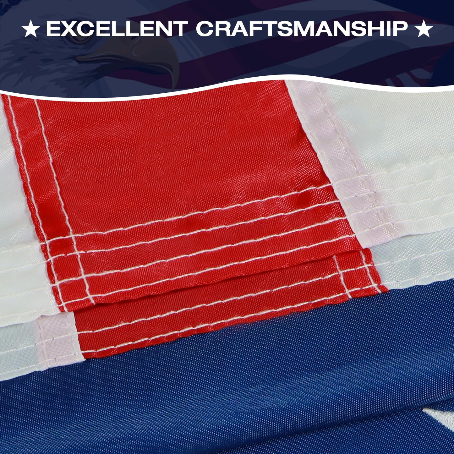 American Flags for Outside 3x5 Ft American Flag Outdoor Heavy Duty, USA Flag residential, US Flags High Wind Embroidered Stars, Sewn Stripes, Thick Spun Polyester UV Fade Resistant, Brass Grommets