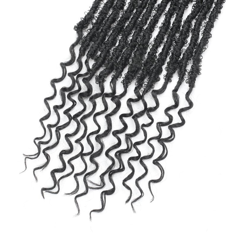 Long Butterfly Locs Crochet Hair With Goddess Locs Curly Ends 28 Inch Distressed Locs Crochet Hair For Black Women Hair Extensions (28 Inch, 6packs,1B)