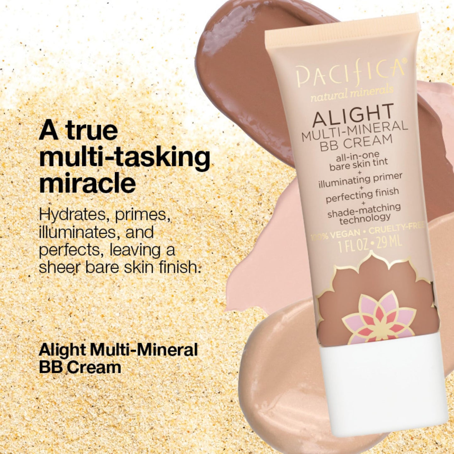 Pacifica Beauty Alight Multi Mineral BB Cream - Shade 3, Makeup, Hyaluronic Acid, Skin Tint, Makeup Primer, Iluminator, Minimize Pores, Fine Lines, Uneven Skintone, Vegan, 1 fl oz (1 Count)
