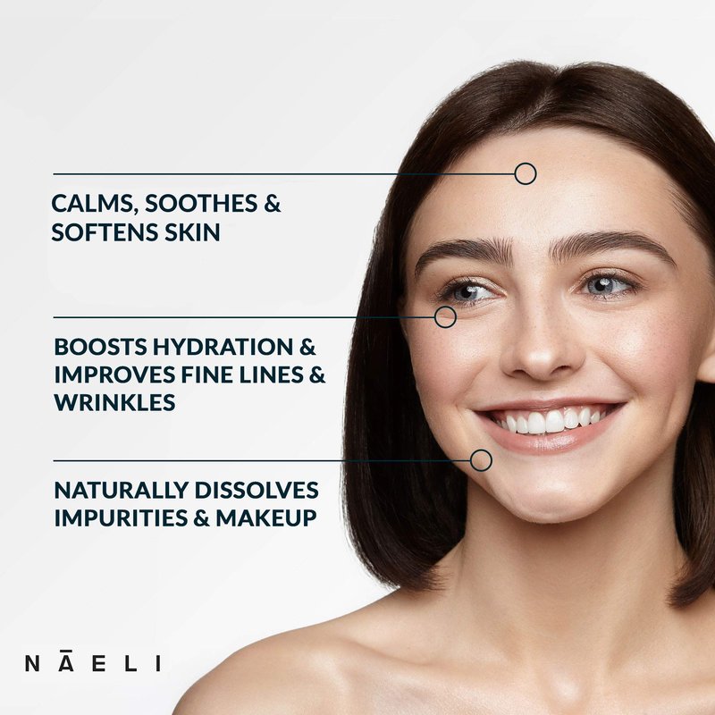 NAELI Gentle Face Cleanser - All Natural Anti Aging Vitamin C Face Wash for Sensitive & Dry Skin with Hyaluronic Acid & Antioxidants - Vegan & Cruelty Free, 4 oz