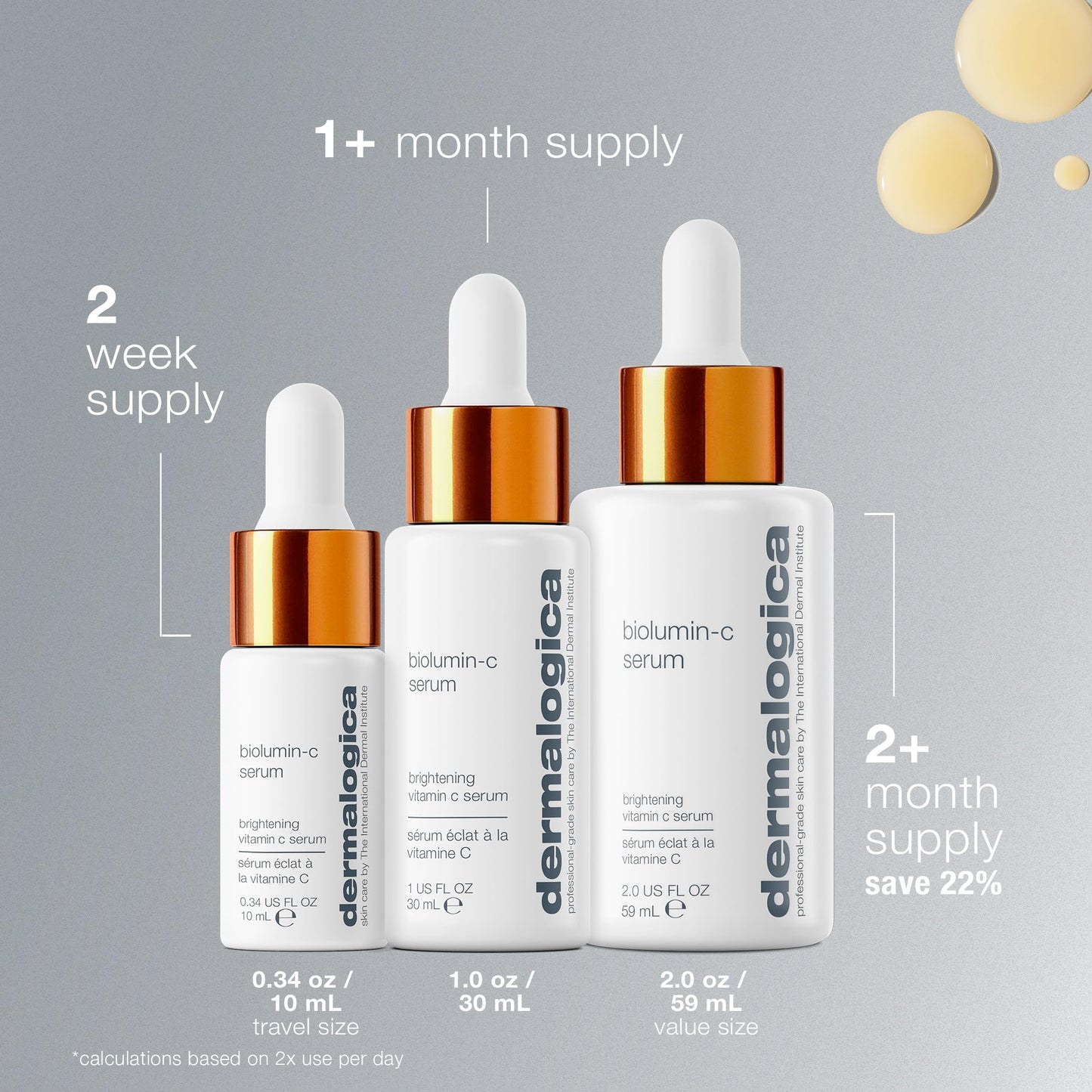 Dermalogica Biolumin-C Serum, Vitamin C Dark Spot Serum for Face with Peptide and AHA - Exfoliates and Reduces Sign of Skin Aging, 2 Fl Oz