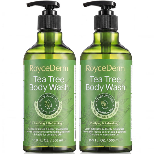 Roycederm Antifungal Body Wash & Soap with Tea Tree Oil - 2 Pack Tinea Versicolor Body Wash for Back Acne, Folliculitis, For Jock Itch, Athletes Foot, Body Odor, Ringworm - 2 Pack