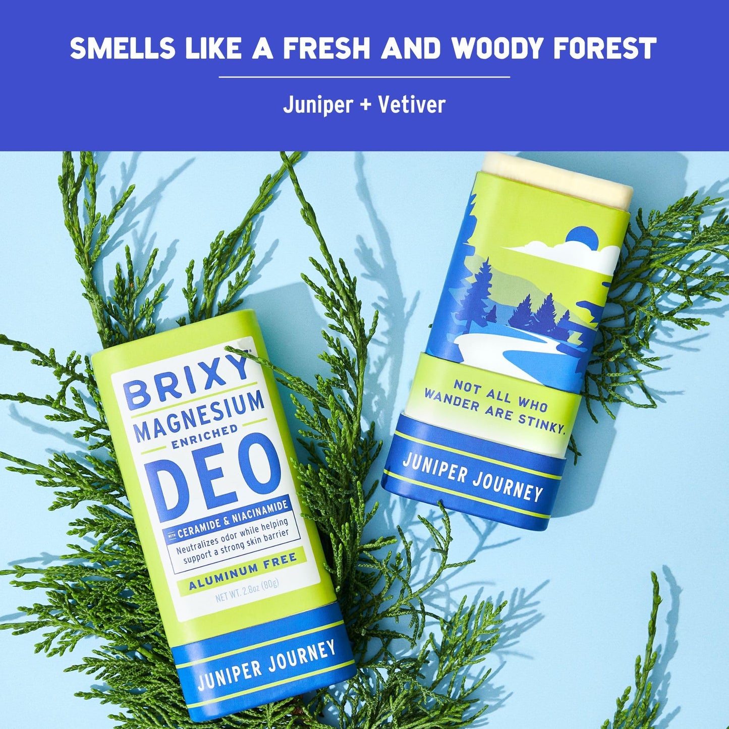 BRIXY Magnesium Deodorant, Ceramide & Niacinamide, Aluminum Free, Baking Soda Free, Plastic Free Packaging, Vegan and Certified Cruelty Free, Patent Pending
