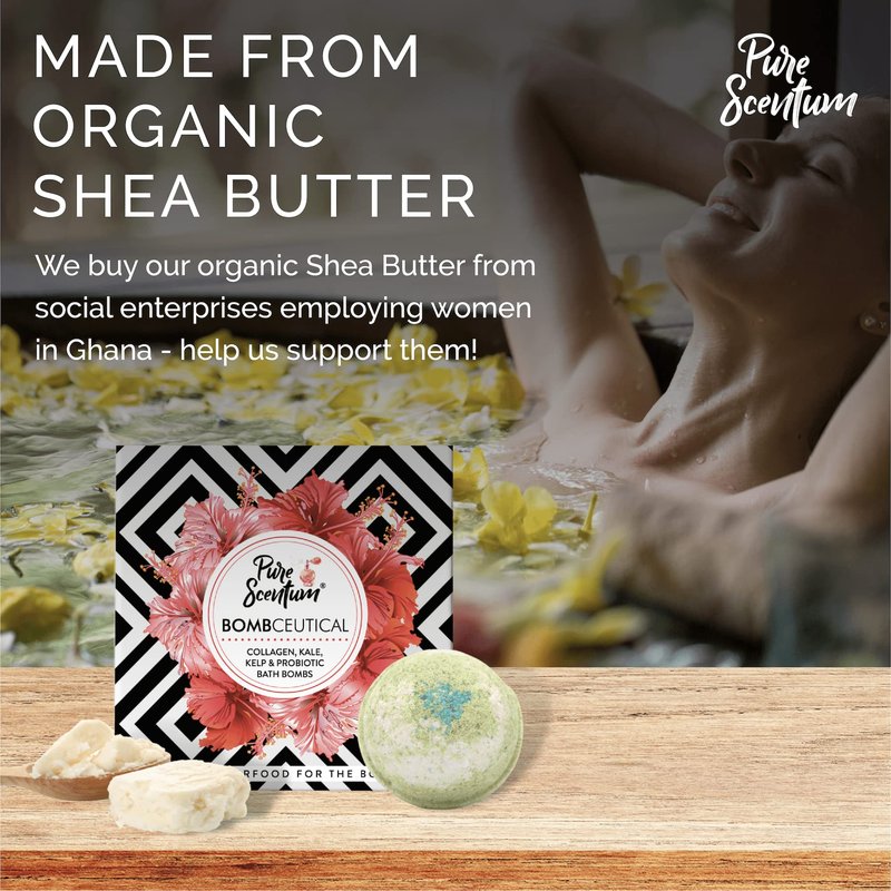 Pure Scentum Bombceutical - Bath Bombs for Women - Soothes Acne, Dermatitis, and Eczema - Relaxing Bath Bomb Gift Set for Women with Kale, Kelp, Collagen, and Probiotic to Nourish The Skin