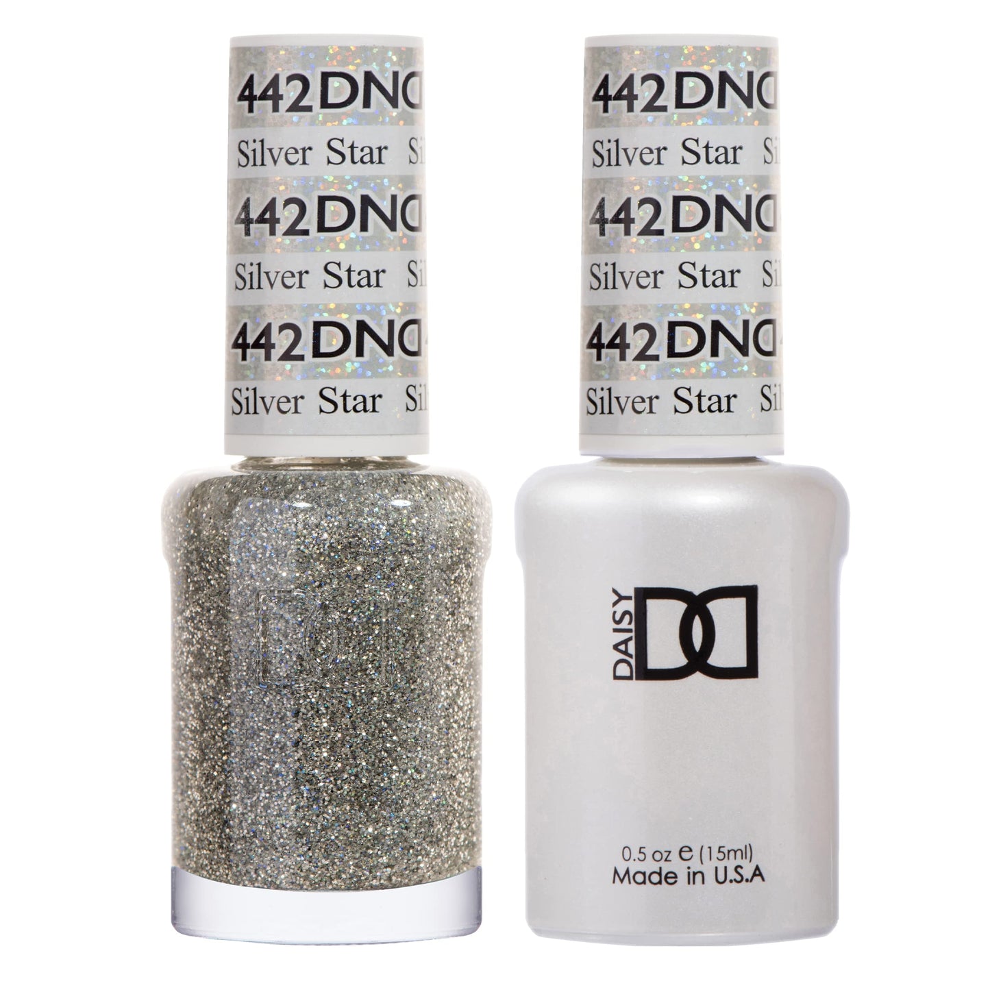 DND Gel Polish Set - 1 Each of Silver Gel Polish and Silver Nail Polish, 442 Silver Star, 0.5 Fl Oz