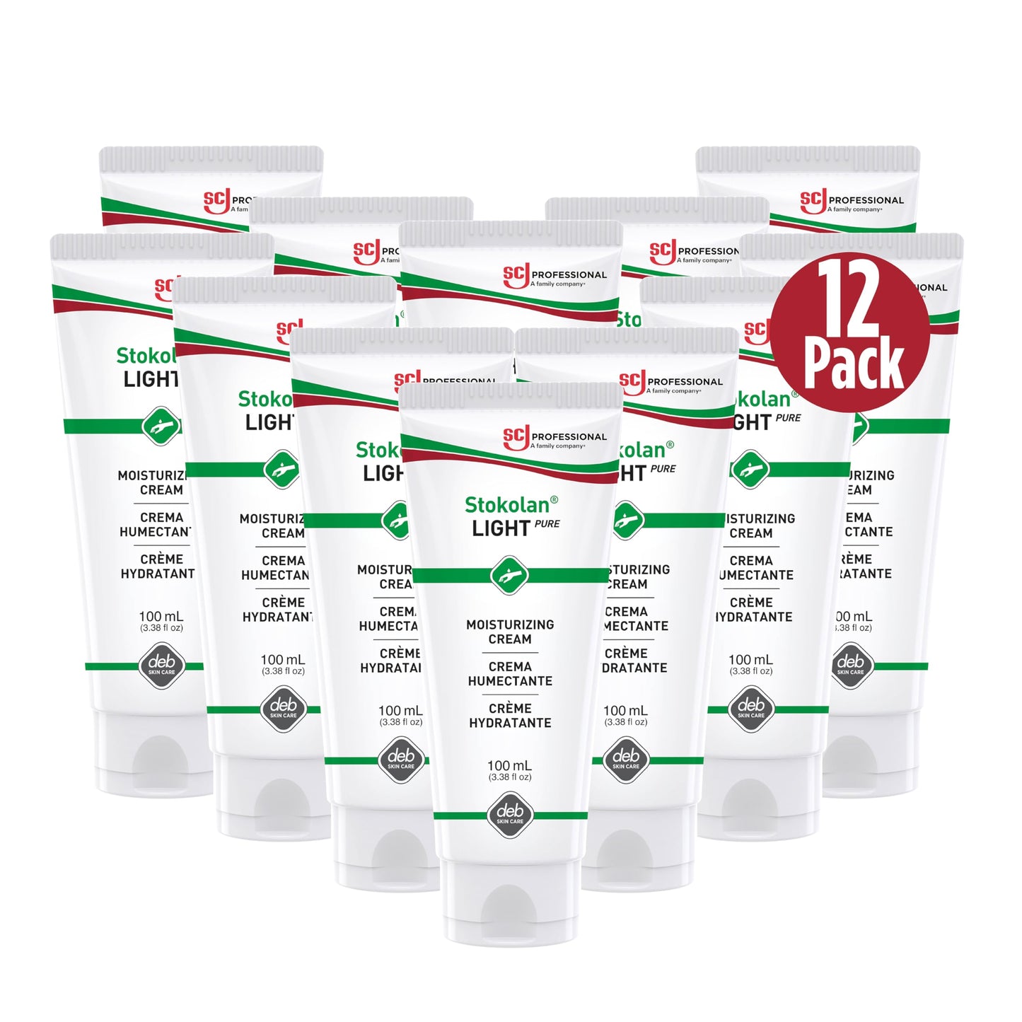 SC Johnson Professional STOKOLAN Light Pure Post Work Hand Cream 100ml, 3.3814 Fl Oz (Pack Of 12)