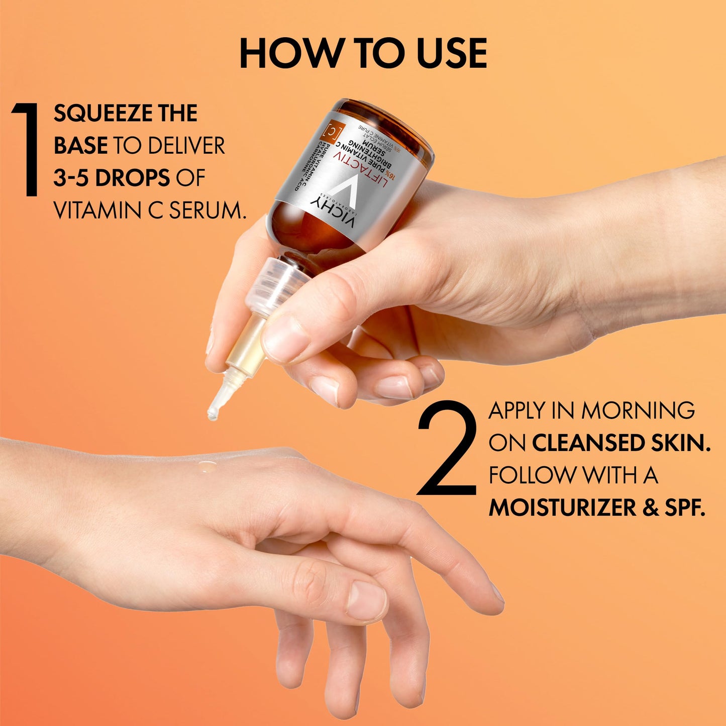 Vichy LiftActiv Vitamin C Serum For Face, Brightening Serum With 16% Pure Vitamin C,E + Hyaluronic Acid, Improves Radiance & Firmness, Anti Aging, Protects Skin From Discoloration (Pack of 2)