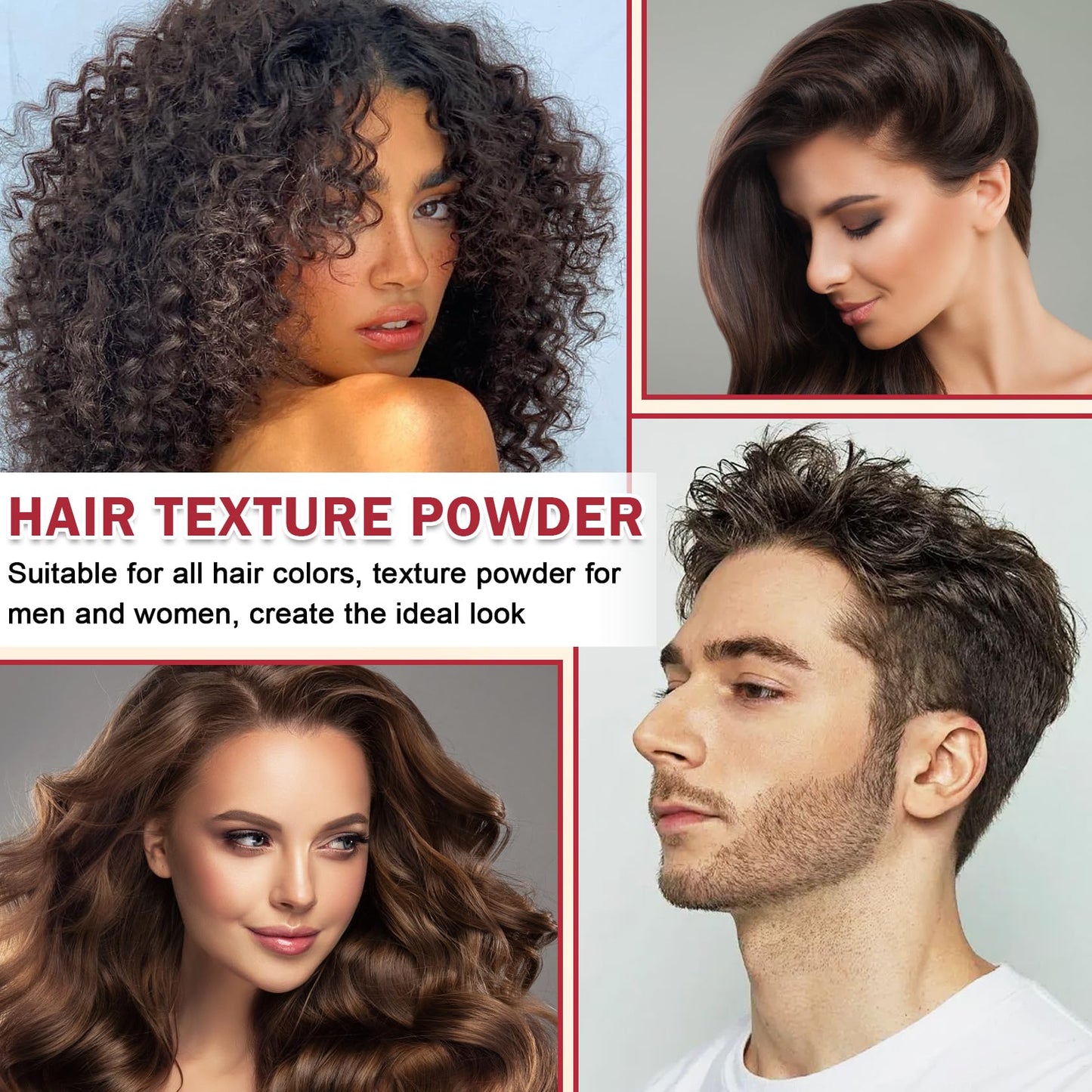 DAMUSI Hair Texture Styling Powder for Men & Women, Mattifying Hair Texturizing Volume Powder with Matte Finish, Strong Hold, Easy to Apply for All Hair Styles 0.52 Oz(Pack of 2)