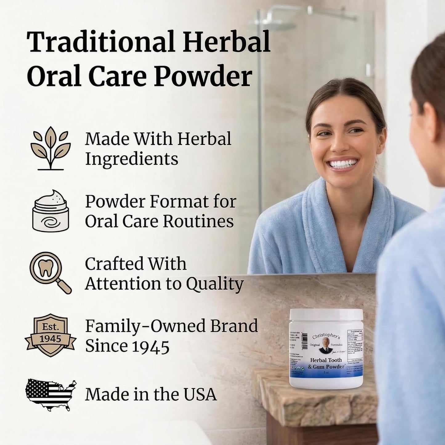 Herbal Tooth & Gum Powder - Natural Plant-Based Oral Care | Pack of 2