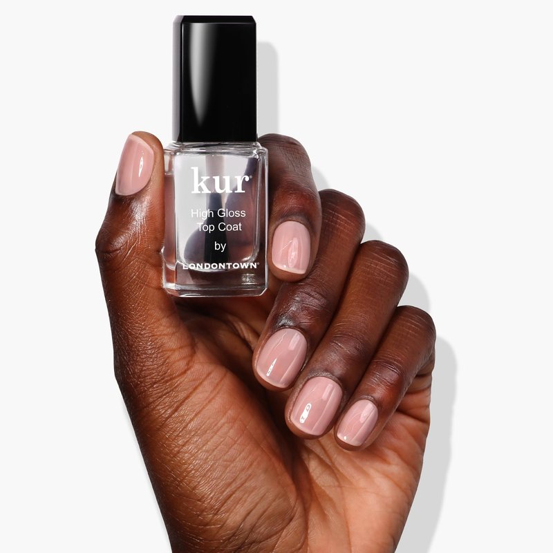LONDONTOWN High Gloss Top Coat – Glass-Like Shine, Smooth Finish, Streak-Free Application with Pro-Contour Brush, Enhances Nail Color & Extends Wear, .40 fl oz
