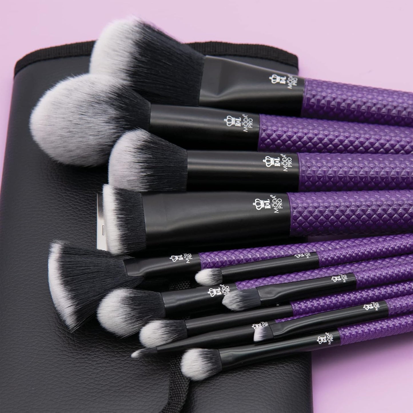 Professional 13-Piece Purple Makeup Brush Kit | Full Face & Eye Brushes with Travel Wrap
