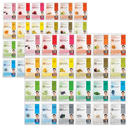 DERMAL 48 Combo Pack Made in Korea Facial Mask – 20+ Years of K-Beauty Experience, Premium Quality Korean Sheet Masks for Daily Skincare Routine