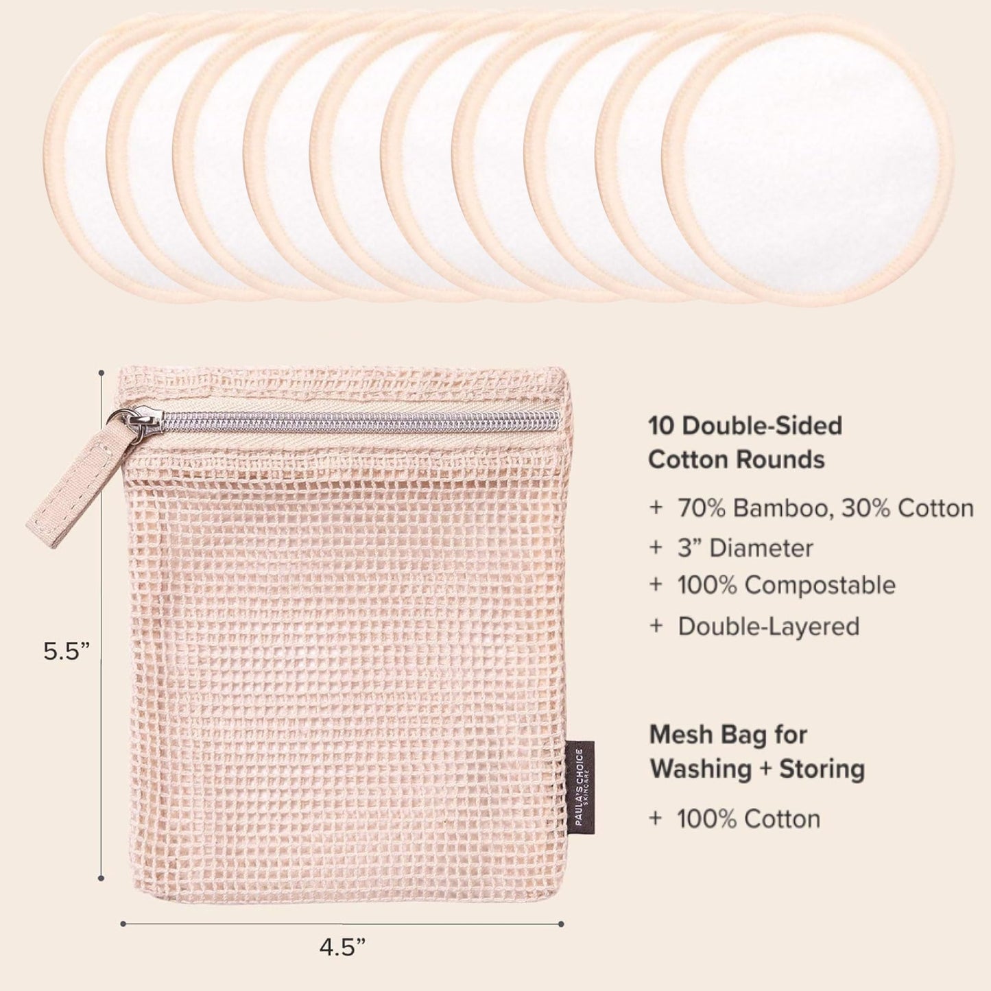Paula’s Choice SKIN PERFECTING 2% BHA Salicylic Acid Liquid Exfoliant & Reusable Cotton/Bamboo Pads Duo, for Toner, Exfoliants & Makeup Remover, Eco-Friendly, Fragrance-Free, Set of 2