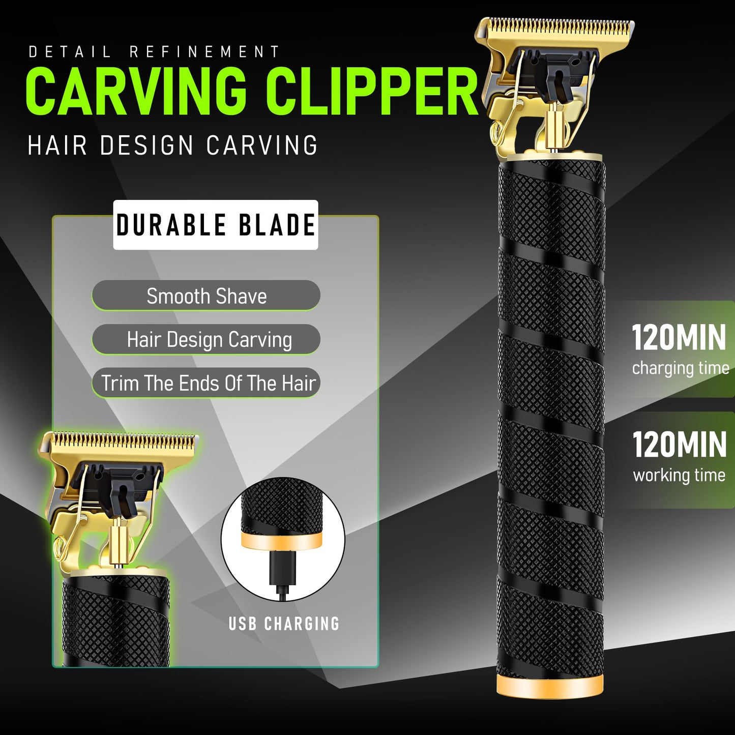 LQT Professional Cordless Hair Clippers for Men with LCD Display, Rechargeable Barber Clippers & Trimmer Set for Hair Cutting and Grooming, Includes Gift for Men