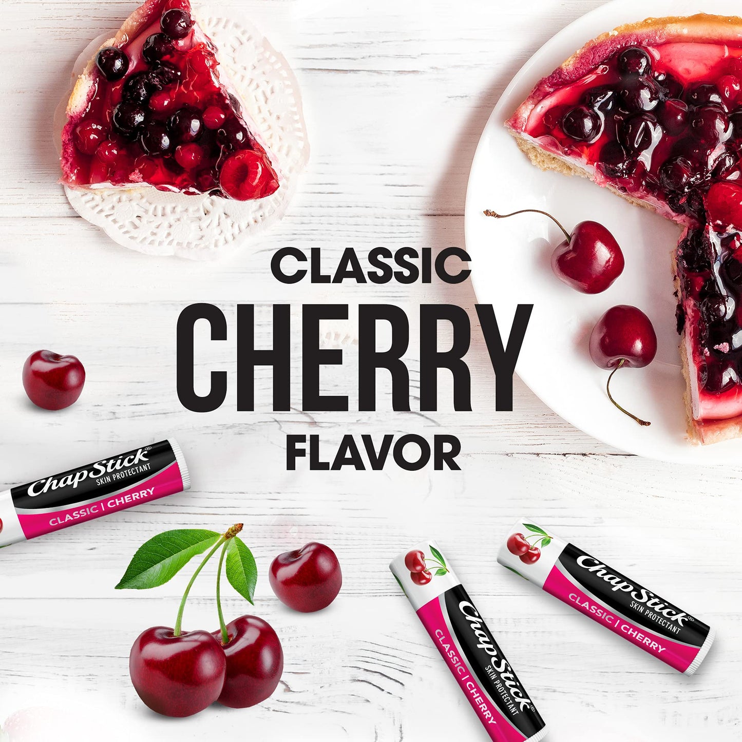 ChapStick Bulk Lip Balm, Classic Cherry 12-Count – Lip Moisturizer for Dry Lips, 0.15 Oz Ea