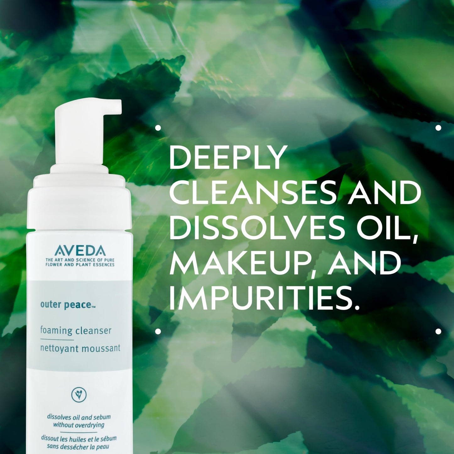 Aveda Outer Peace Foaming Cleanser | Daily Face Cleanser for Acne-Prone Skin | with Powerful Plant Extracts, 4.2 Fl Oz