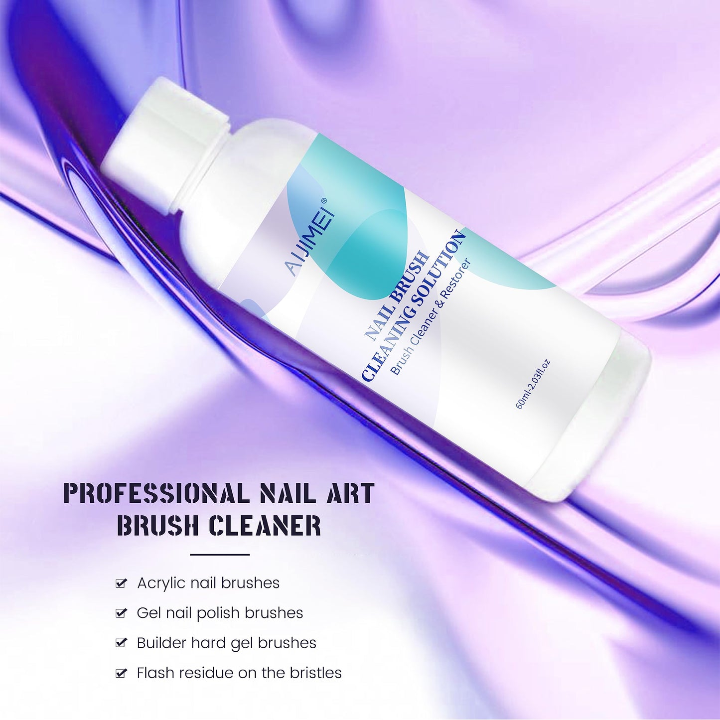Nail Brush Cleaner Gel Restorer Solution Acrylic Nail Brush Cleaner Gel Quickly Clean for Acrylic Nail Brushes,Glitter Gel Nail polish Brushes,Builder Hard Gel Brush (60mlSet)