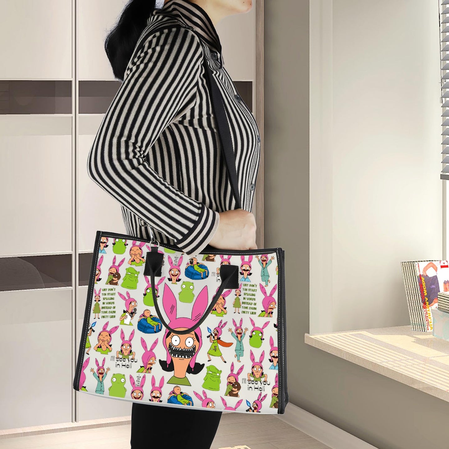 LEVLO Louis Cosmetic Bag Belcher Fans Gift Bob Family Zipper Pouch Bag Louis Cartoon TV Show Merchandise (I'll See You LT)