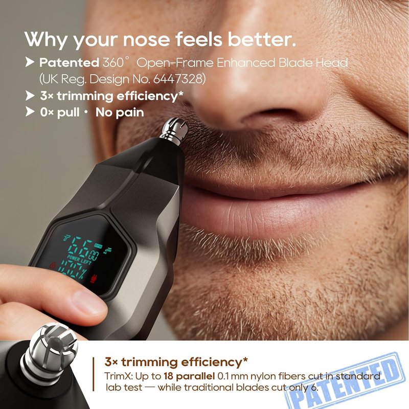Beard Trimmer for Men - IPX7 Waterproof Cordless Hair Clippers with Snap-On Heads | Grooming Kit for Mustache, Body, Face, Ear, Nose - Gray