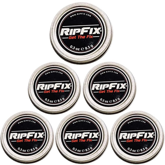RipFix Hand Repair Balm for Dry Cracked Hands, Hand Salve for Gymnastics and Rock Climbers, Rip Fix Climbing Salve for Men and Women, Premium Gymnast Balm for Hardworking Hands, 6 Travel 0.3 oz Tins