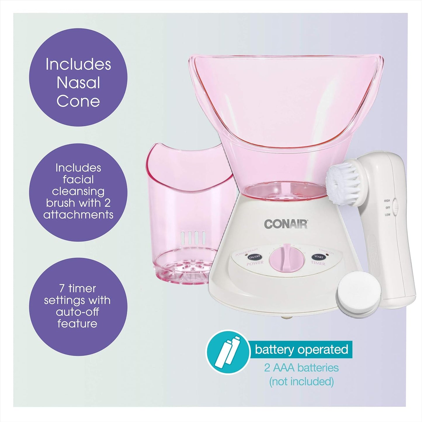 True Glow Facial Steamer - Gentle Mist Moisturizing System with Cleansing Brush | Spa Quality Skincare