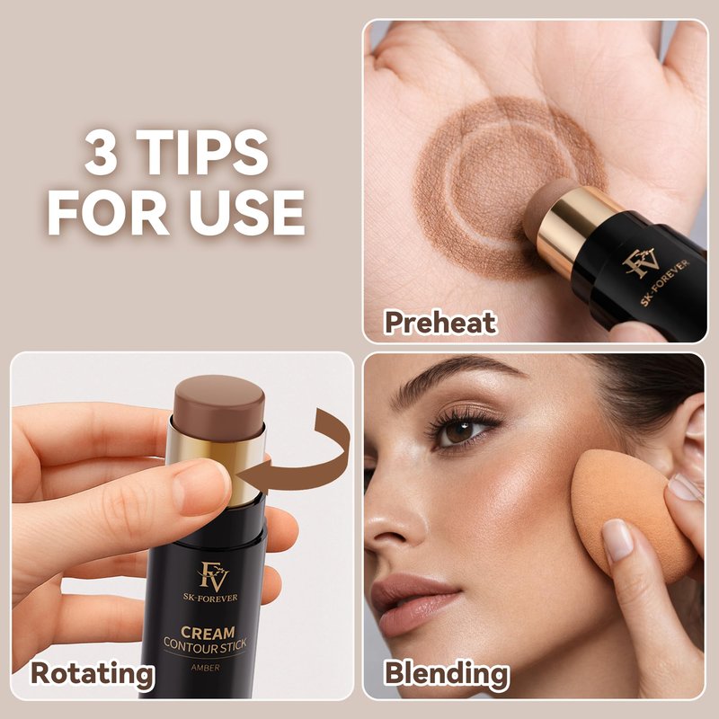 FV Contour & Bronzer Stick, Natural Matte Finish, Creamy & Blendable, Highly Pigmented, Waterproof & Long-Lasting Formula, For Face Shaping, Beginner Friendly, Cruelty-Free, Shade 02 Mocha