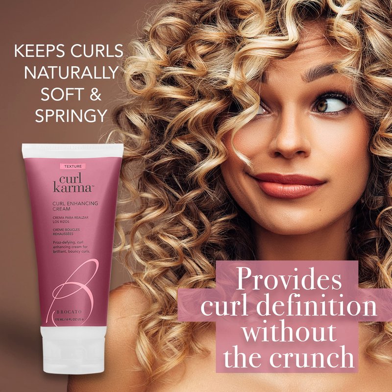 Brocato Curl Karma, Curl Enhancing Cream, 6 Fl Oz | Defining & Moisturizing Curl Crème | Fights Frizz, Adds Bounce & Shape | All Day Control
