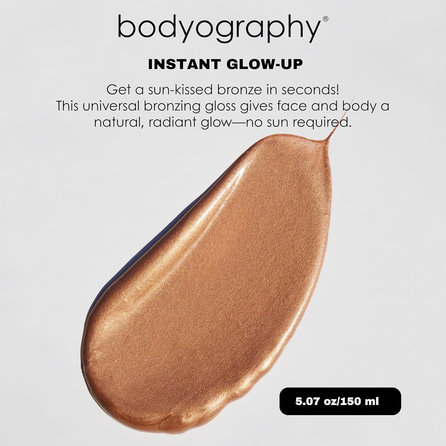Bodyography Bronzing Gloss for Women - Hydrating Glow with Jojoba Oil & Hyaluronic Acid | 1.69 oz, Vegan Shimmer Finish