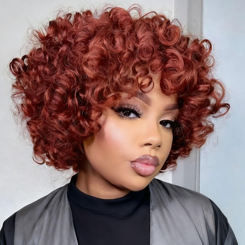 GoGo Curl Crochet Hair for Black Women 10 Inch Auburn Ginger Ocean Wave Crochet Braids Deep Water Wave Beach Curl Curly Crochet Hair Soft as Human Hair 7 Packs Synthetic Hair Extensions 350