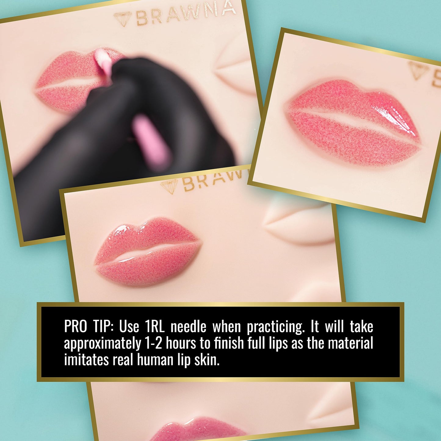 BRAWNA 3D Lip PMU Practice Skin - 10 Lip Shapes - Lip Tattoo Practice Skin – PMU Supplies