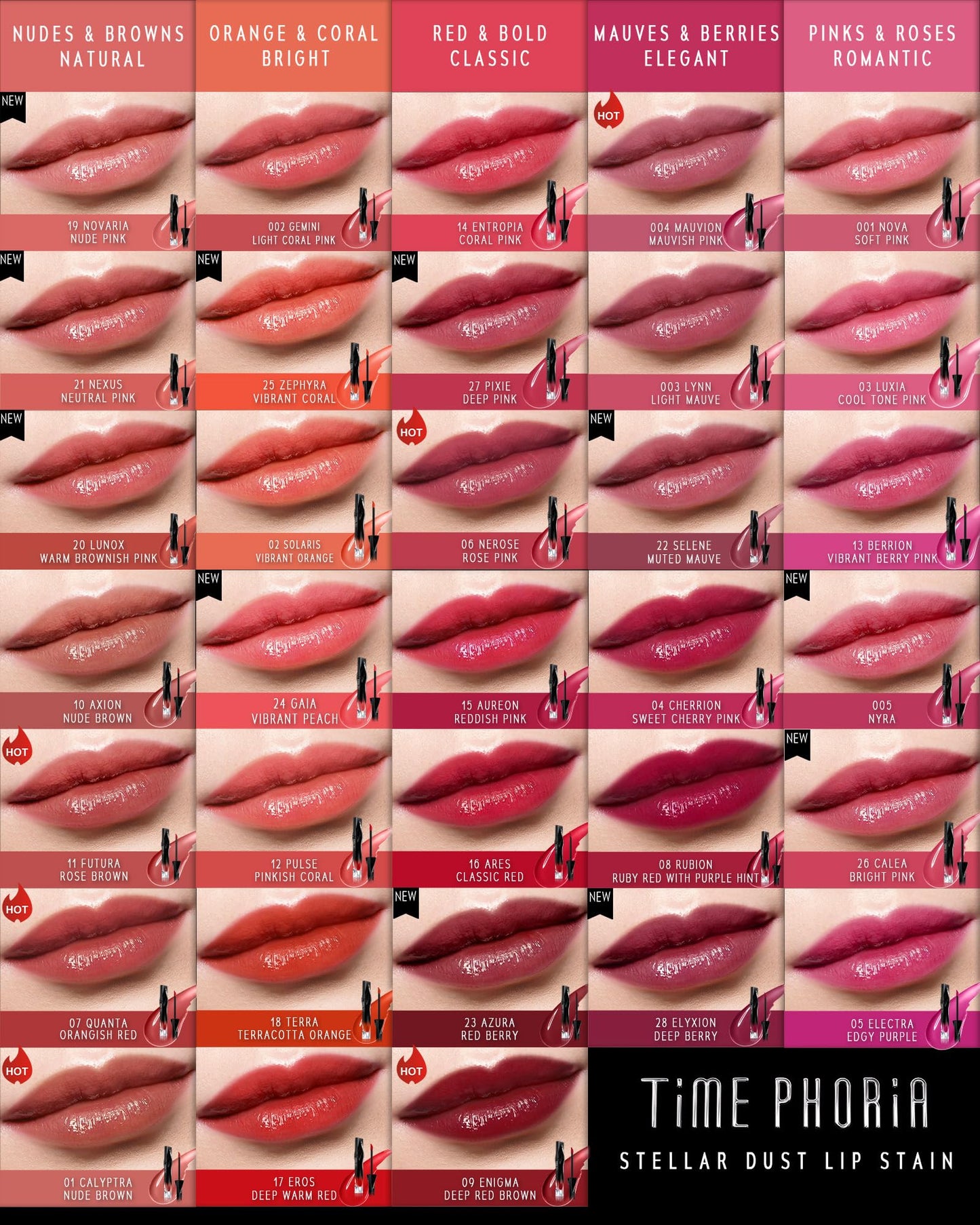 TIMEPHORIA Stellar Dust Lip Stain 03, Transfer-Proof & Smudge-Proof Lip Gloss, Cool Tone Pink Tinted Glossy Finish, High-Pigment Vibrant Color, Hydrating Lightweight Long-Lasting Lip Makeup for Women