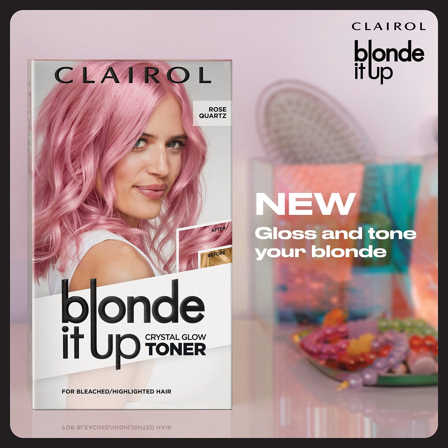 Blonde It Up Crystal Glow Toners Demi-Permanent Hair Dye, Pearlescent Hair Color with Crystal Finish Treatment