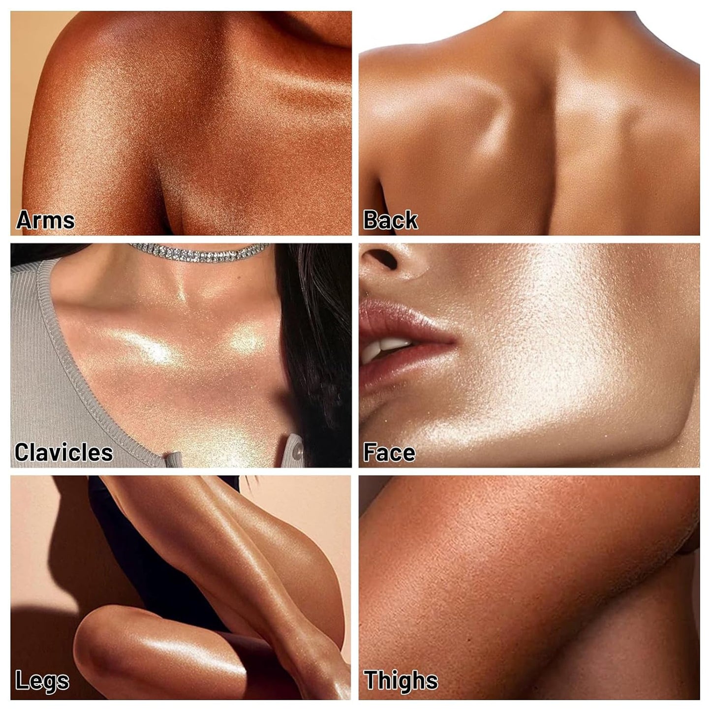 UCANBE Body Shimmer Oil - Moisturizing Glitter Illuminator for Glowing Skin | 100ml Bronze Gold