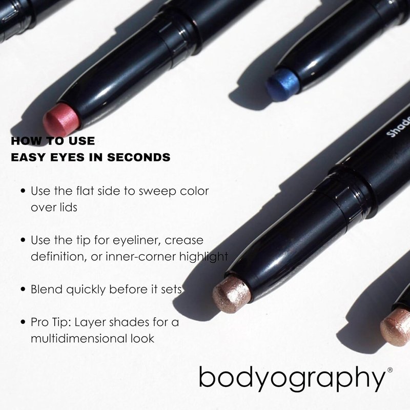 Bodyography Shadow Stylist Crayon - Long-Wear Cream Eyeshadow Stick | Waterproof, Blendable Matte & Shimmer Shades | Aglow Metallic Champagne