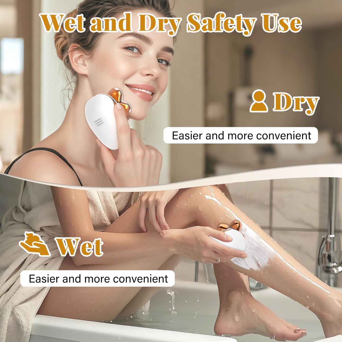 Electric Razors for Women Legs, 5 in 1 Electric Shaver for Women Private Area - Bikini Trimmer for Body Facial Hair Removal, Wet Dry Use Trimmer Cordless Rechargeable Lady Shaver with LED Display