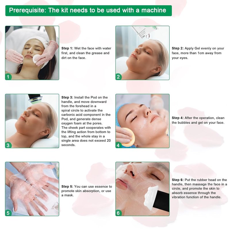 CO₂ Facial Kit - 6 Sets for CO₂ Oxygen Facial Machine | Deep Skin Purification & Impurity Removal