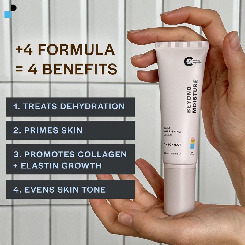 CHROMAT Beyond Moisture Peptide Moisturizer for Face - 50mL Daily Nourishing Cream with Hyaluronic Acid for Deep Hydration - Multi Peptide Face Cream for Anti-Aging & Skin Tone