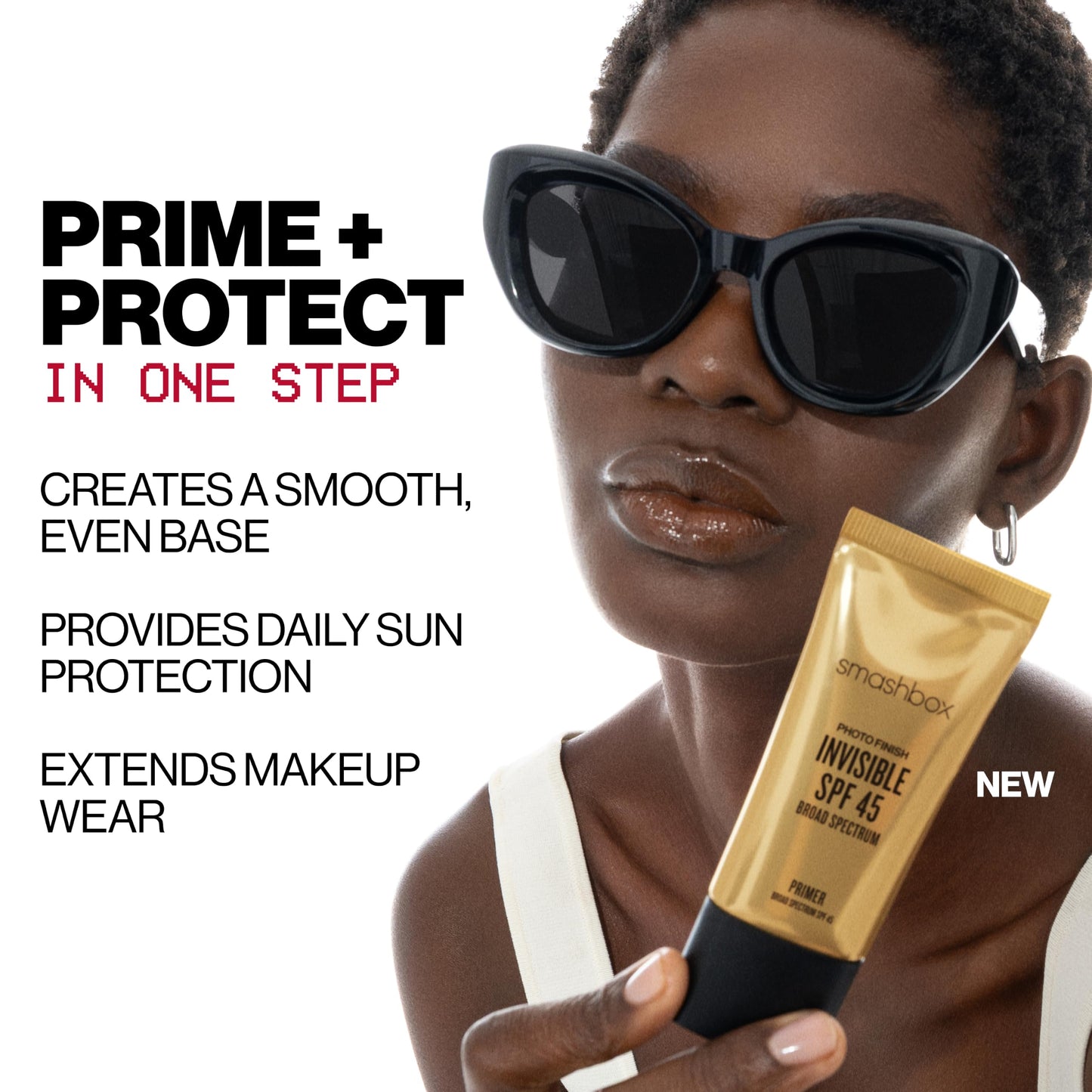 Smashbox Photo Finish SPF 45 UVA/UVB Primer | Non-Greasy, Non-Pilling, Lightweight, Breathable Primer that Protects Skin and Makeup with SPF + Antioxidants, 1.01 Fl Oz