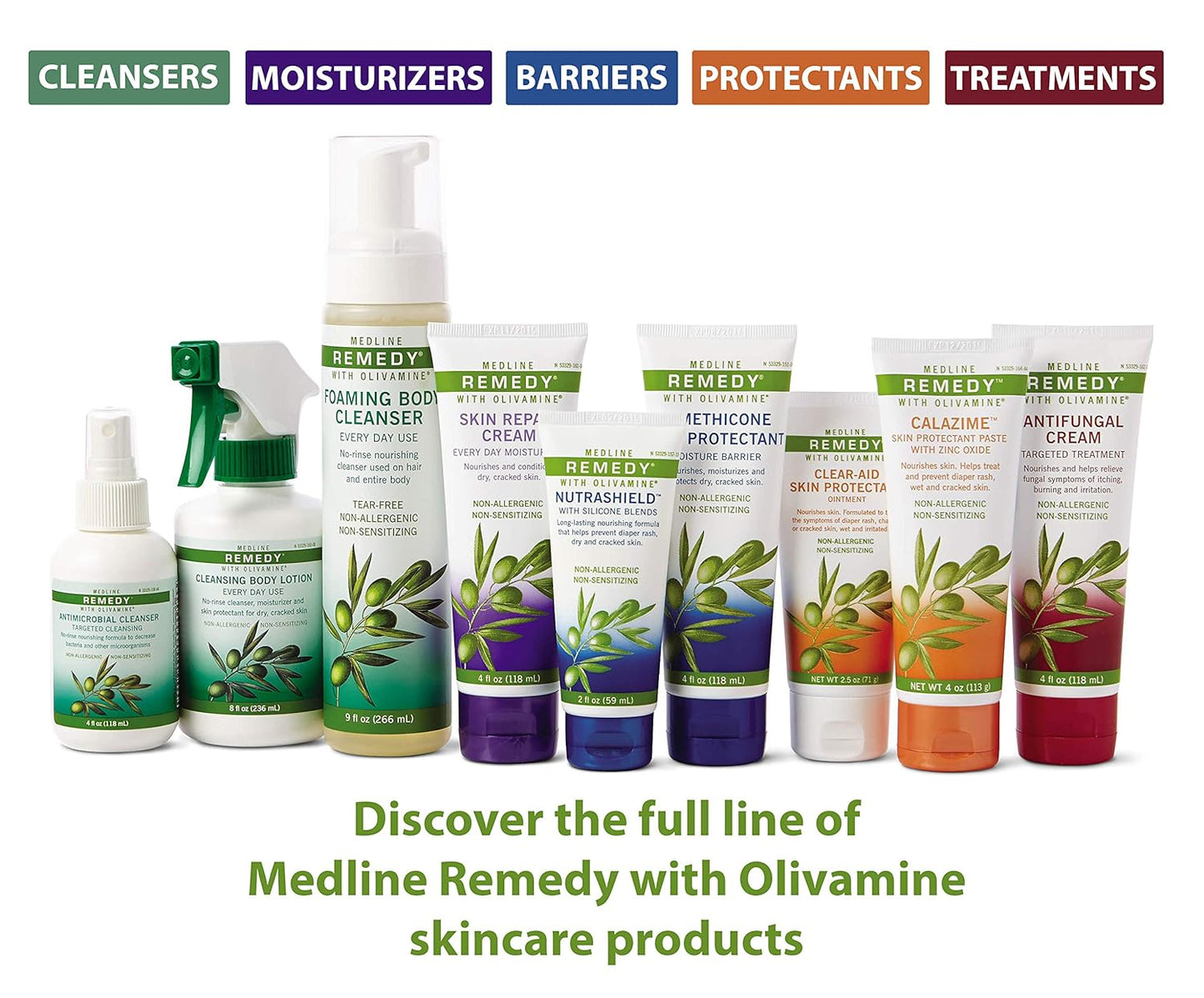 Medline Remedy Olivamine Skin Repair Cream - Unscented Body Lotion, 32 Fl Oz