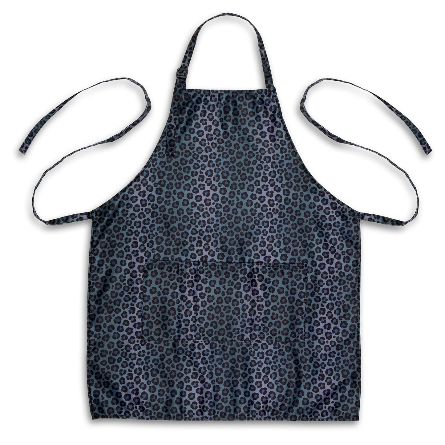 Plum Hill Black Leopard Cosmetology Apron for Hair Stylist, Nail Tech, Esthetician, Make-up Artist - Waterproof Bleach Proof - Hairdresser Apron with Pockets - Animal Print