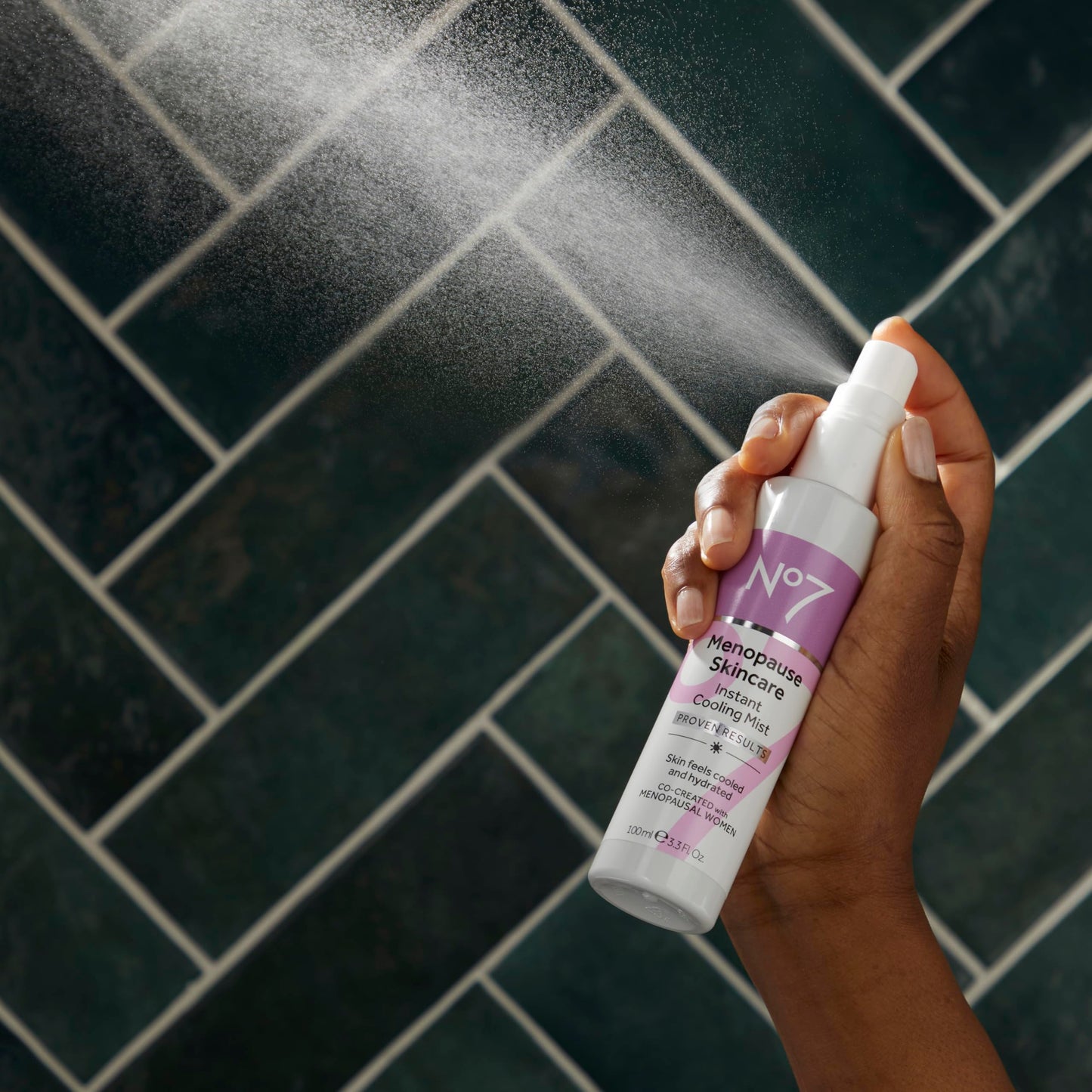 No7 Menopause Skincare Instant Cooling Mist - All Over Cooling Facial Mist for Daily Menopause Relief of Hot Flashes - Moisturizing Glycerine + Refreshing Rosewater Calms & Smoothes Dry Skin (100 ml)