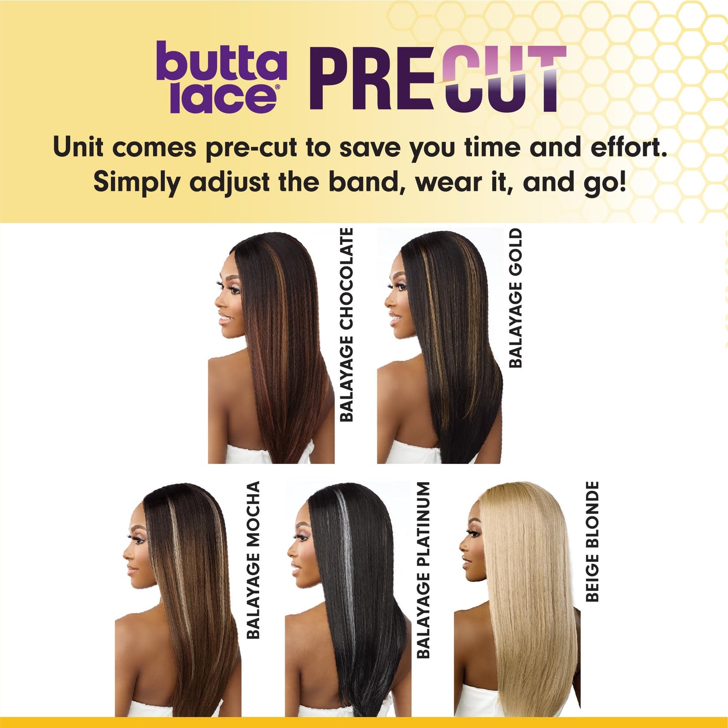 Sensationnel Butta Lace Precut Wigs - Unit 12 Glueless Extra Wide 5 Inch Deep Parting Synthetic Pre Tweezed Smaller Knot Hairline (1 JETBLACK)