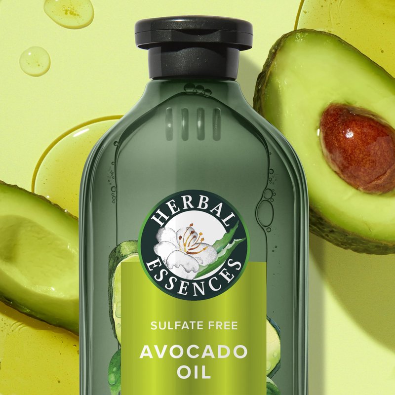 Herbal Essences Avocado Oil Sulfate Free Shampoo, Hair Repair, 13.5 Fl Oz, with Certified Camellia Oil and Aloe Vera, For All Hair Types, Especially Damaged Hair