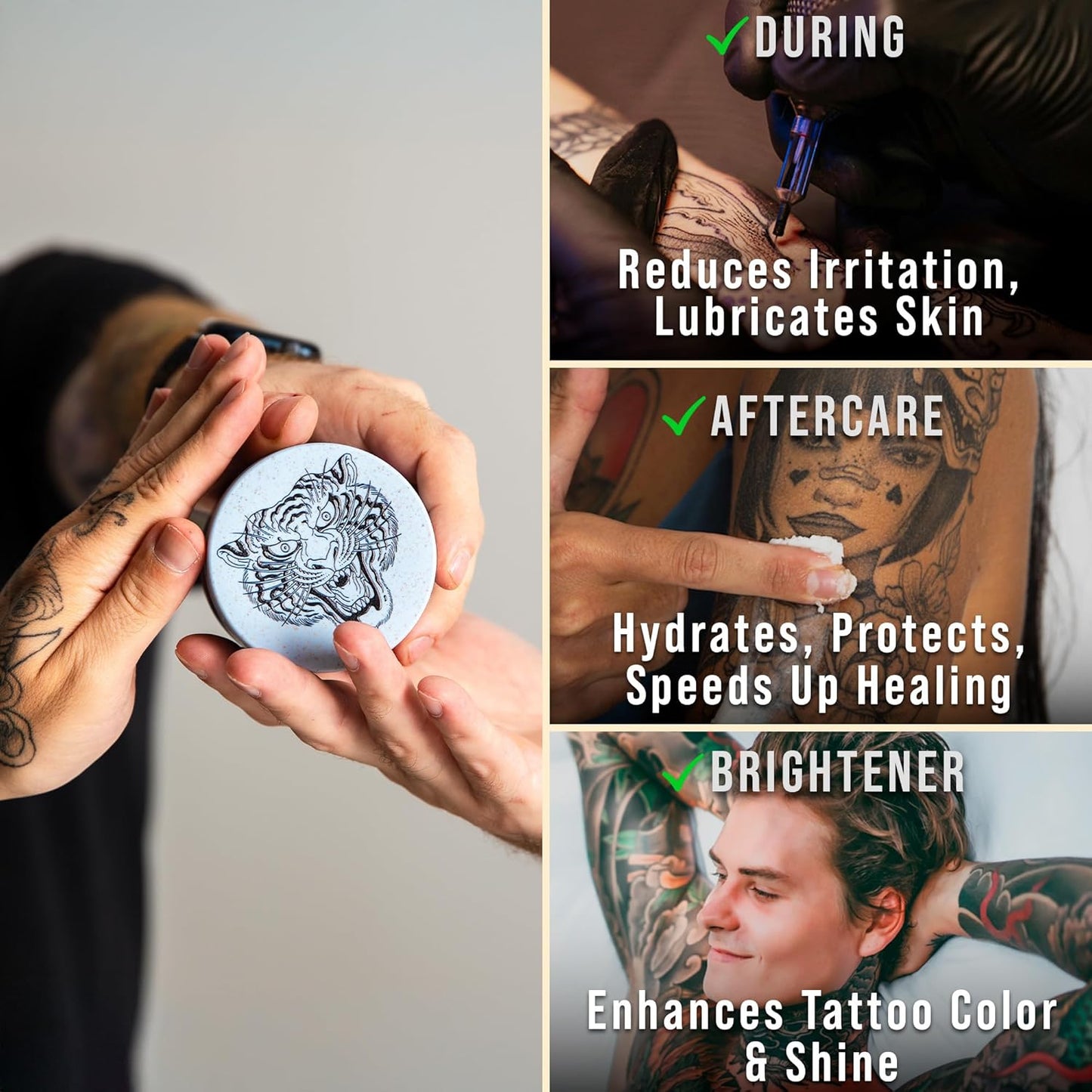 VITIUM Tattoo Butter Aftercare Balm - Vegan Formula for Brightening & Healing Tattoos | 5oz, Tropical Scent