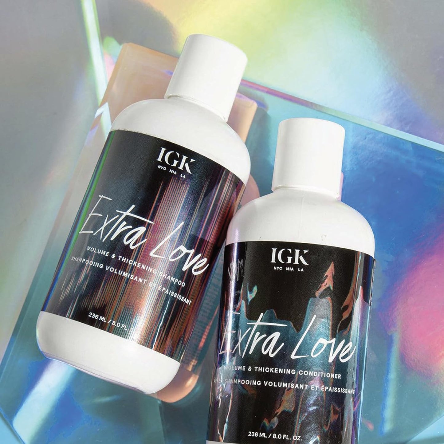 IGK EXTRA LOVE Volume & Thickening Shampoo & Conditioner Set - Vegan, Cruelty-Free, 8 oz (Pack of 2) | Boost Volume & Balance Scalp