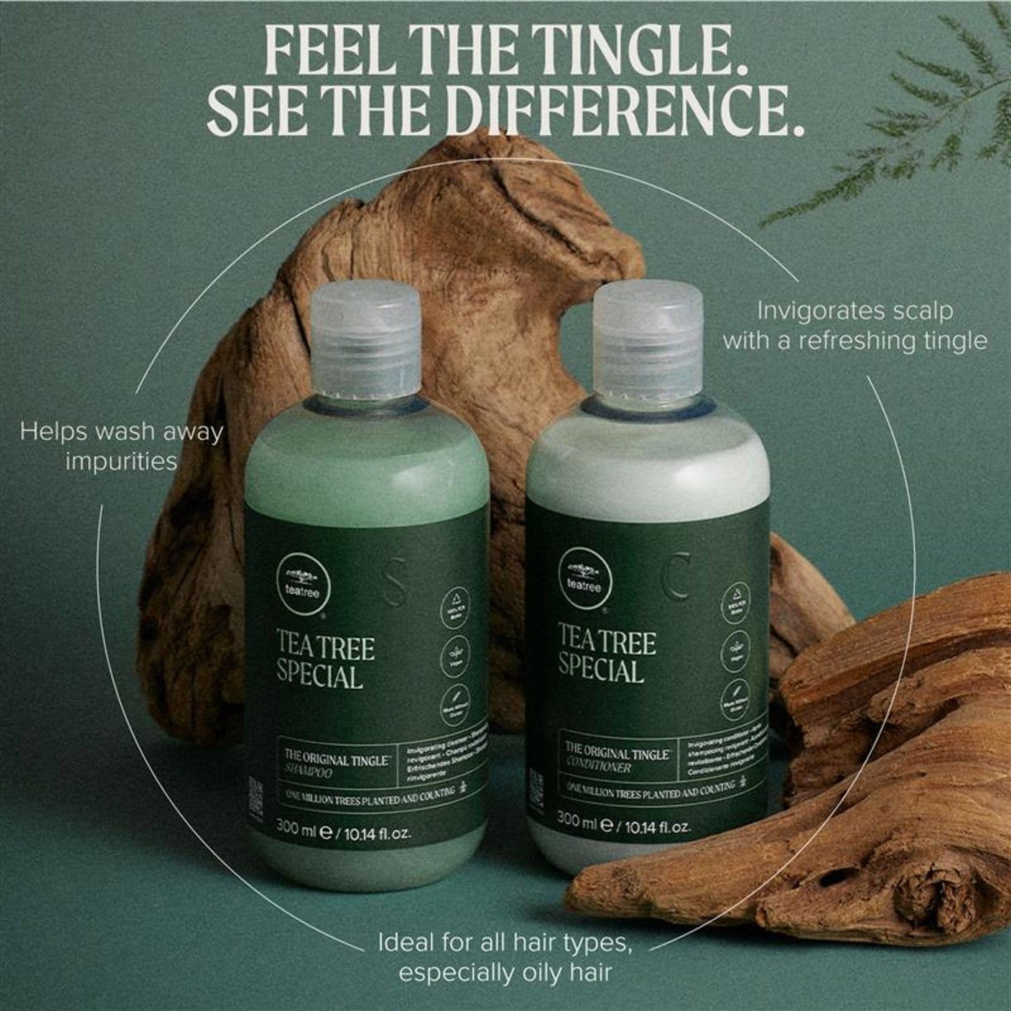 Tea Tree Special Shampoo Deep Cleans, Refreshes Scalp and Tea Tree Special Conditioner, Detangles, Smooths + Softens, For All Hair Types, 33.8 fl oz, Set