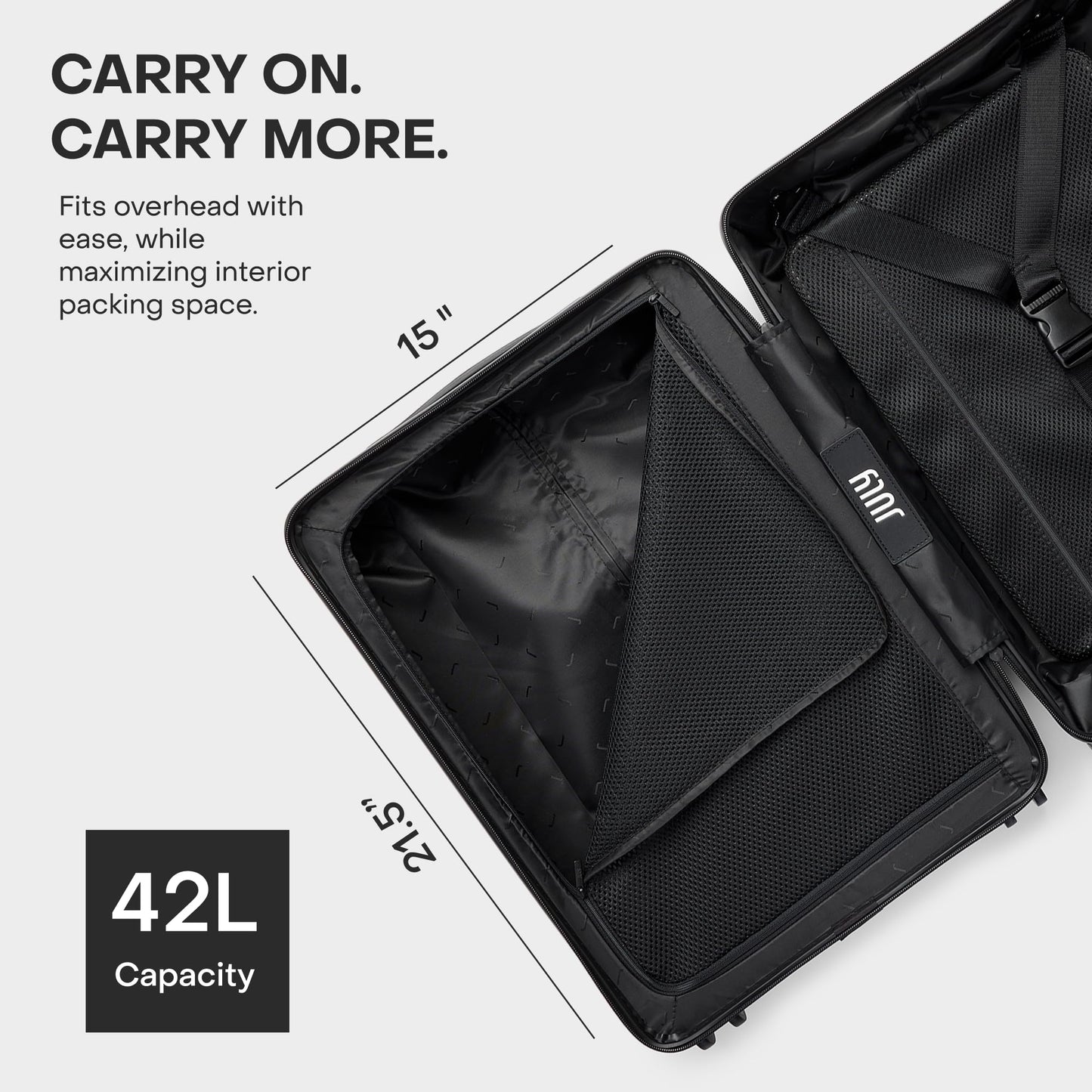 July Carry On Pro - 20" Hardshell with Front Pocket, Airline Approved Carry On Luggage with Wheels, TSA Lock Rolling Suitcase, Silent Spinner Wheels, USB Ports & Ejectable Battery - Dark Brown