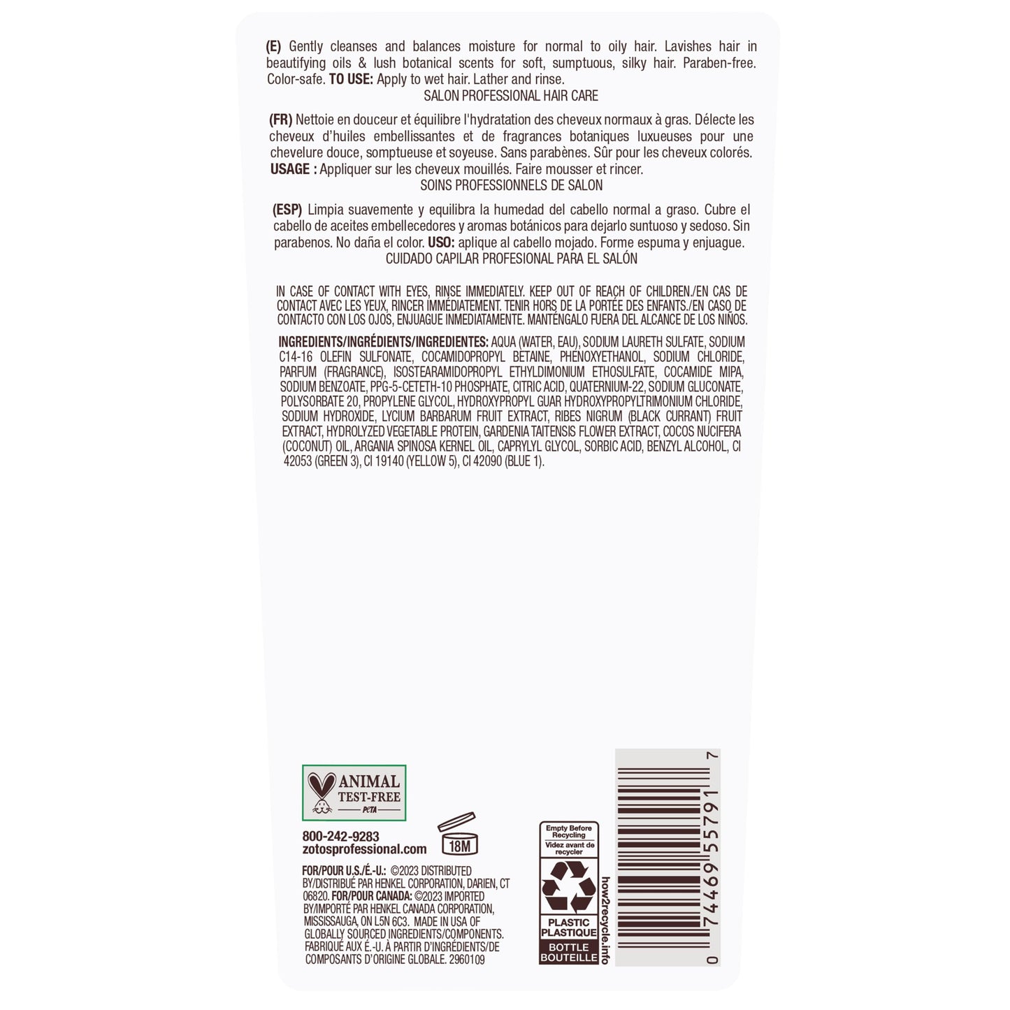 Bain de Terre Green Meadow Balancing Shampoo, Gentle Cleansing for Soft, Silky Hair with Argan & Monoi Oils, Paraben-free, Color-Safe, 13.5 Fl Oz