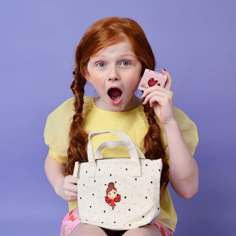 Miss Nella special edition GIRLY GIRL kids makeup & nail polish set for little girls, Hypoallergenic, Dermatologically tested, Non toxic, Canvas cosmetic bag, safe and fun