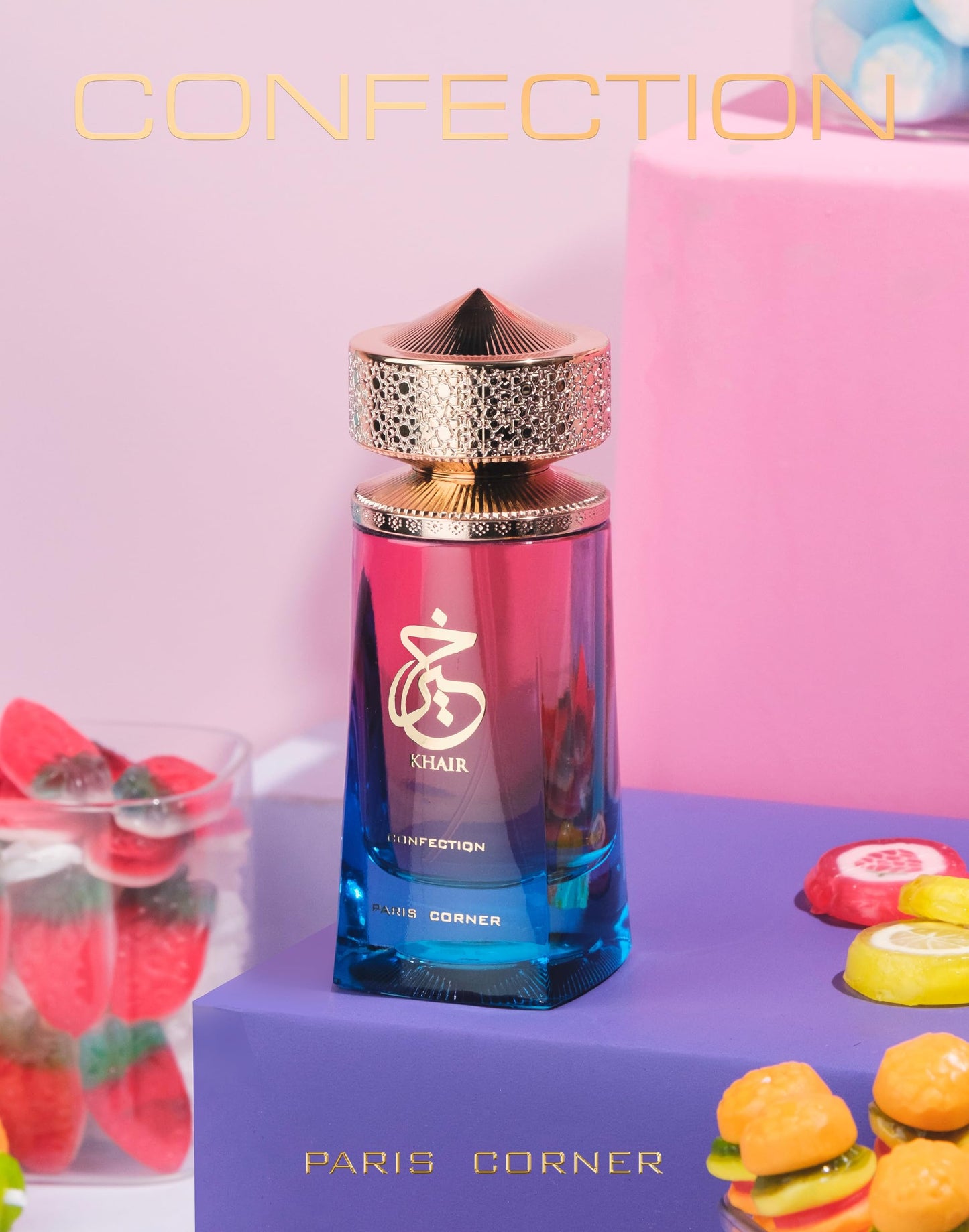Paris Corner | Khair Confection EDP 3.4 Fl Oz | Sweet Candy Scent Perfume for Men & Women | Indulge in Luscious Pear, Whipped Cream, Jasmine & Vanilla Notes